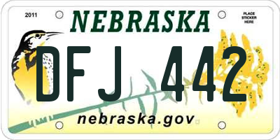 NE license plate DFJ442