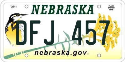 NE license plate DFJ457
