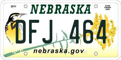 NE license plate DFJ464