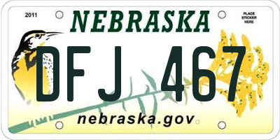 NE license plate DFJ467