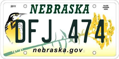 NE license plate DFJ474