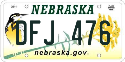 NE license plate DFJ476
