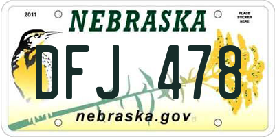 NE license plate DFJ478