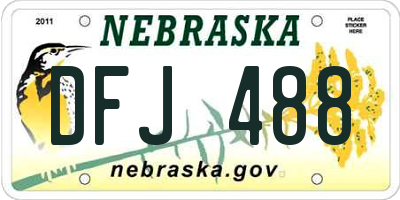 NE license plate DFJ488