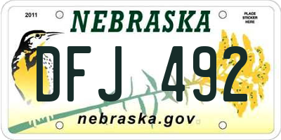 NE license plate DFJ492