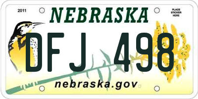 NE license plate DFJ498