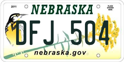 NE license plate DFJ504