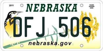 NE license plate DFJ506