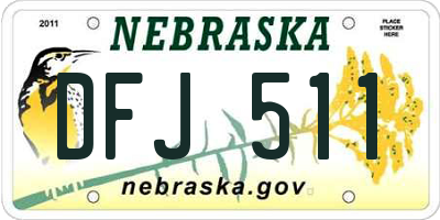 NE license plate DFJ511