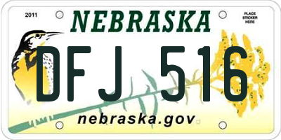 NE license plate DFJ516