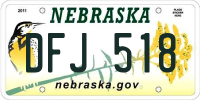 NE license plate DFJ518