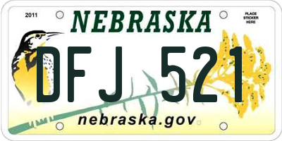 NE license plate DFJ521