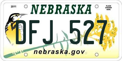 NE license plate DFJ527