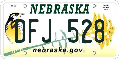 NE license plate DFJ528