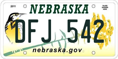 NE license plate DFJ542