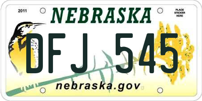 NE license plate DFJ545