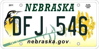 NE license plate DFJ546