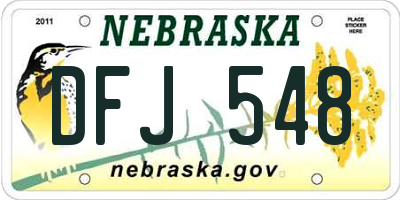 NE license plate DFJ548