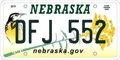 NE license plate DFJ552