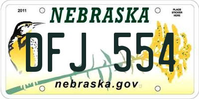 NE license plate DFJ554