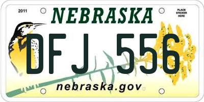 NE license plate DFJ556