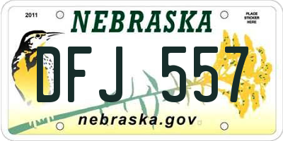 NE license plate DFJ557