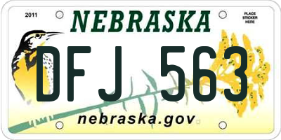 NE license plate DFJ563