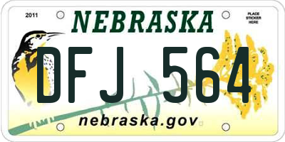 NE license plate DFJ564