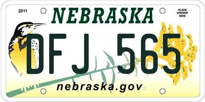 NE license plate DFJ565