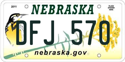 NE license plate DFJ570