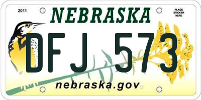 NE license plate DFJ573