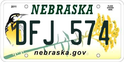 NE license plate DFJ574