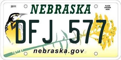 NE license plate DFJ577
