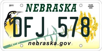 NE license plate DFJ578