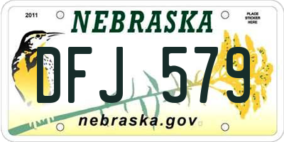 NE license plate DFJ579