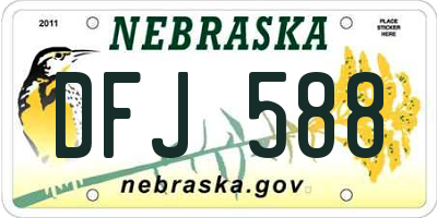 NE license plate DFJ588