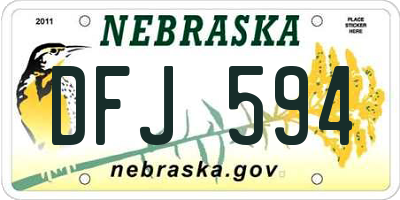 NE license plate DFJ594