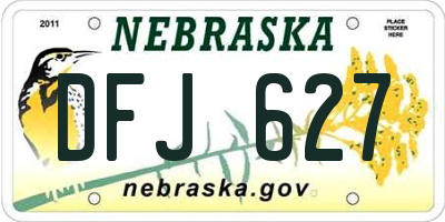 NE license plate DFJ627