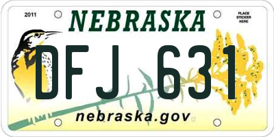 NE license plate DFJ631