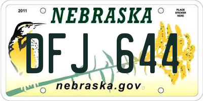 NE license plate DFJ644