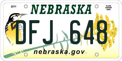 NE license plate DFJ648