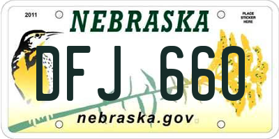 NE license plate DFJ660