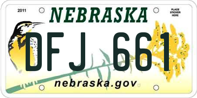 NE license plate DFJ661