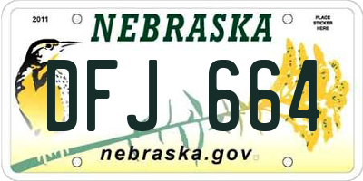 NE license plate DFJ664