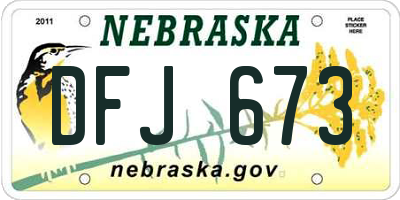 NE license plate DFJ673