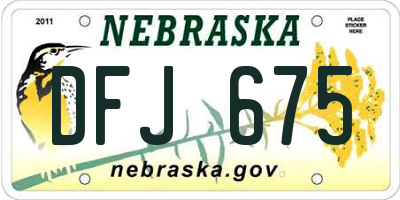 NE license plate DFJ675