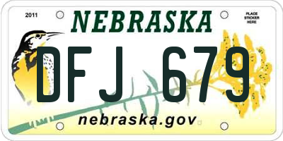 NE license plate DFJ679
