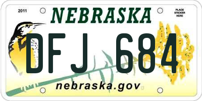 NE license plate DFJ684