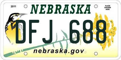 NE license plate DFJ688