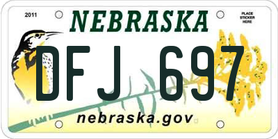 NE license plate DFJ697